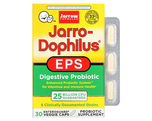 Jarrow Formulas Jarro-Dophilus EPS улучшенная пробиотическая система 30 овощных капсул Jarrow Formulas Jarro-Dophilus EPS улучшенная пробиотическая система 30 овощных капсул