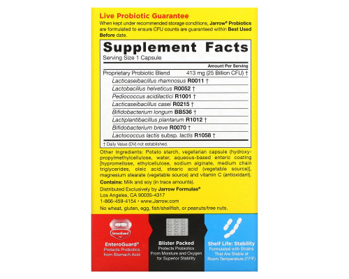 Jarrow Formulas Jarro-Dophilus EPS улучшенная пробиотическая система 30 овощных капсул Jarrow Formulas Jarro-Dophilus EPS улучшенная пробиотическая система 30 овощных капсул