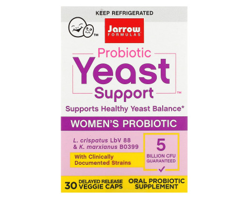 Jarrow Formulas, Probiotic Yeast Support, Women’s Probiotic, 5 Billion, 30 Veggie Caps Jarrow Formulas, Probiotic Yeast Support, Women’s Probiotic, 5 Billion, 30 Veggie Caps