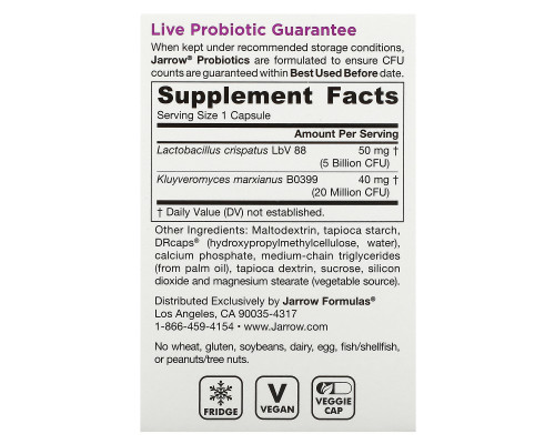 Jarrow Formulas, Probiotic Yeast Support, Women’s Probiotic, 5 Billion, 30 Veggie Caps Jarrow Formulas, Probiotic Yeast Support, Women’s Probiotic, 5 Billion, 30 Veggie Caps