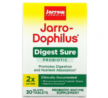 Пищеварительные ферменты Vegan Jarro-Dophilus, Digest Sure, 5 Billion CFU, 30 Tablets