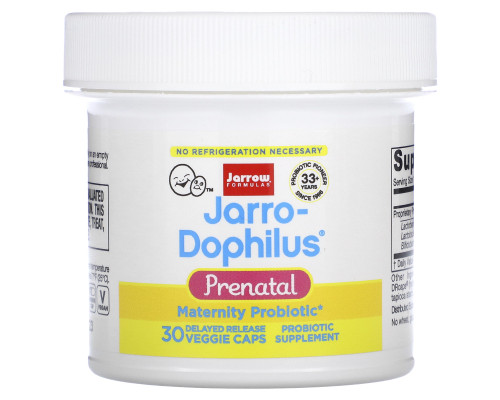 Jarrow Formulas, Jarro-Dophilus, Prenatal, 6 Billion CFU, 30 Delayed Release Veggie Caps Jarrow Formulas, Jarro-Dophilus, Prenatal, 6 Billion CFU, 30 Delayed Release Veggie Caps