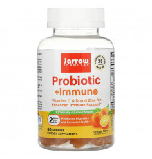 Jarrow Formulas, Probiotic + Immune, апельсин, 2 млрд, 60 жевательных таблеток