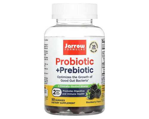 Jarrow Formulas, Probiotic + Prebiotic, Blackberry, 2 Billion, 50 Gummies Jarrow Formulas, Probiotic + Prebiotic, Blackberry, 2 Billion, 50 Gummies