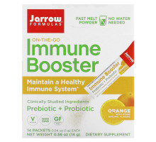 Jarrow Formulas, On-The-Go Immune Booster, Orange, 14 Packets, 0.04 oz (1 g) Each