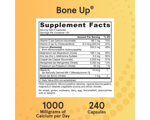 Jarrow Formulas Bone-Up Superior Calcium Formula 240 Capsules Jarrow Formulas Bone-Up Superior Calcium Formula 240 Capsules
