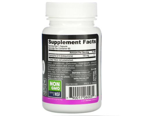 Jarrow Formulas, Co-Q10, 100 мг, 60 капсул Jarrow Formulas, Co-Q10, 100 мг, 60 капсул