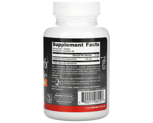 Jarrow Formulas, Q-absorb, кофермент Q10, 100 мг, 60 мягких капсул Jarrow Formulas, Q-absorb, кофермент Q10, 100 мг, 60 мягких капсул