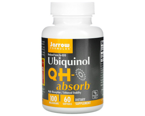 Jarrow Formulas, Убихинол QH-Absorb, 100 мг, 60 капсул Jarrow Formulas, Убихинол QH-Absorb, 100 мг, 60 капсул