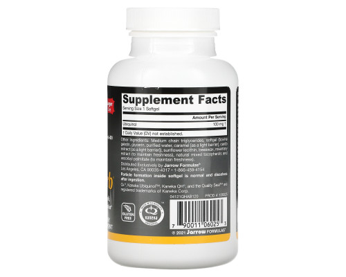 Jarrow Formulas, QH-Absorb, Убихинол, 100 мг, 120 гелевых капсул Jarrow Formulas, QH-Absorb, Убихинол, 100 мг, 120 гелевых капсул