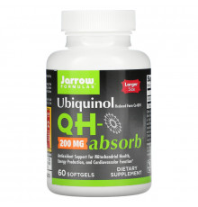 Jarrow Formulas, Убихинол QH-Absorb, 200 мг, 60 мягких гелевых капсул