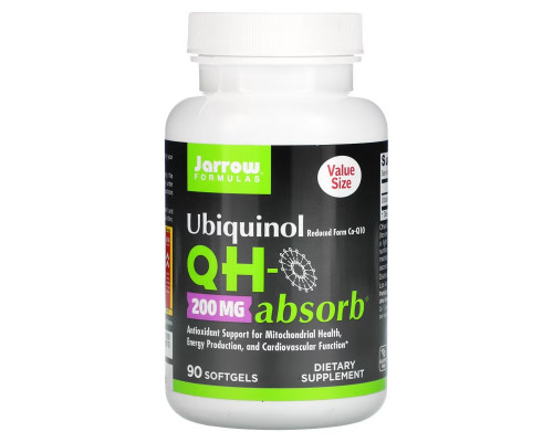 Jarrow Formulas, Ubiquinol, QH-Absorb, 200 mg, 90 Softgels Jarrow Formulas, Ubiquinol, QH-Absorb, 200 mg, 90 Softgels
