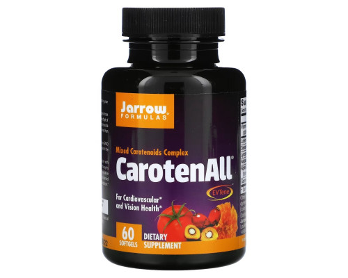 Jarrow Formulas, CarotenALL, комплекс из смеси каротиноидов, 60 мягких капсул Jarrow Formulas, CarotenALL, комплекс из смеси каротиноидов, 60 мягких капсул