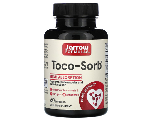 Jarrow Formulas, Toco-Sorb, смесь токотринола и витамина Е, 60 капсул Jarrow Formulas, Toco-Sorb, смесь токотринола и витамина Е, 60 капсул