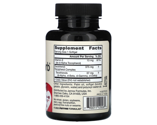 Jarrow Formulas, Toco-Sorb, смесь токотринола и витамина Е, 60 капсул Jarrow Formulas, Toco-Sorb, смесь токотринола и витамина Е, 60 капсул