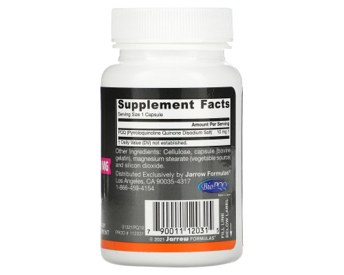 Jarrow Formulas, PQQ, пирролохинолинхинон, метоксантин, 10 мг, 30 капсул Jarrow Formulas, PQQ, пирролохинолинхинон, метоксантин, 10 мг, 30 капсул