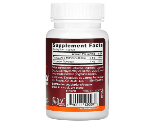 Jarrow Formulas Баланс цинка 100 капсул