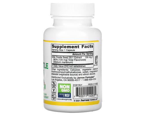 Jarrow Formulas Расторопша пятнистая 150 мг 100 вегетарианских капсул Jarrow Formulas Расторопша пятнистая 150 мг 100 вегетарианских капсул