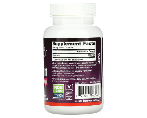 Jarrow Formulas, Кверцетин, 500 мг, 100 овощных капсул Jarrow Formulas, Кверцетин, 500 мг, 100 овощных капсул