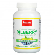 Jarrow Formulas, Комплекс черники и полифенолов из кожуры винограда, 280 мг, 120 овощных капсул