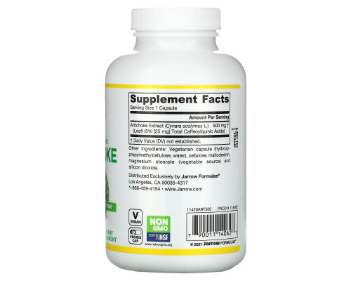 Jarrow Formulas Артишок 500 500 мг 180 капсул Jarrow Formulas Артишок 500 500 мг 180 капсул