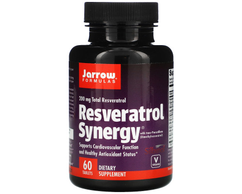Jarrow Formulas, Ресвератрол совместного действия, 60 таблеток Jarrow Formulas, Ресвератрол совместного действия, 60 таблеток