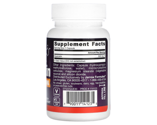 Jarrow Formulas, Quercetin, 500 mg, 30 Veggie Caps