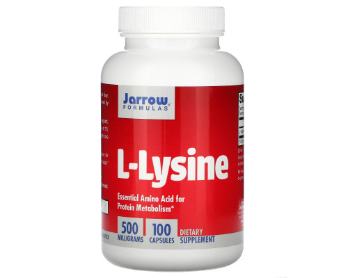 Jarrow Formulas, L-Лизин, 500 мг., 100 капсул Jarrow Formulas, L-Лизин, 500 мг., 100 капсул