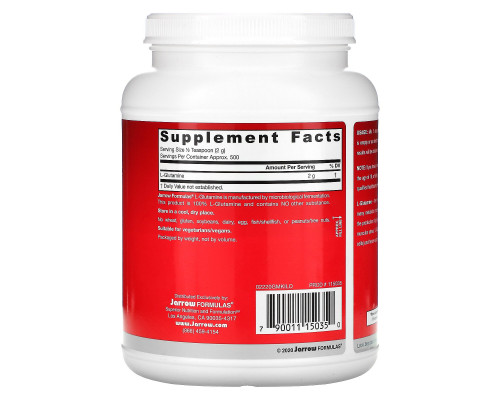 Jarrow Formulas, Порошок L-глютамина, 35,3 унц. (1000 г) Jarrow Formulas, Порошок L-глютамина, 35,3 унц. (1000 г)