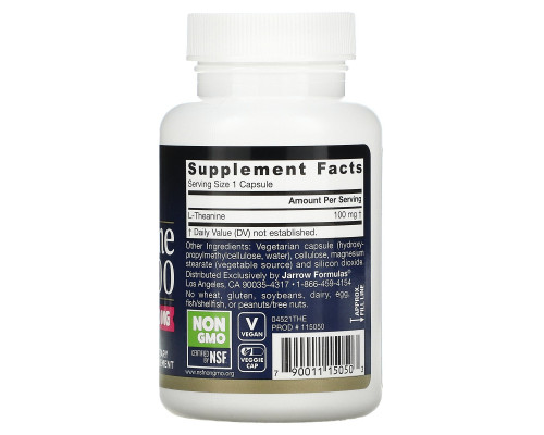 Jarrow Formulas, Theanine 100, 100 mg, 60 Veggie Caps Jarrow Formulas, Theanine 100, 100 mg, 60 Veggie Caps