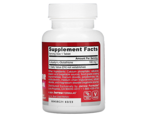Jarrow Formulas, S-ацетил-L-глутатион, 100 мг, 60 Таблеток Jarrow Formulas, S-ацетил-L-глутатион, 100 мг, 60 Таблеток