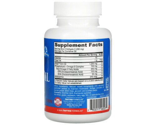 Jarrow Formulas Крилевый жир 60 мягких капсул Jarrow Formulas Крилевый жир 60 мягких капсул
