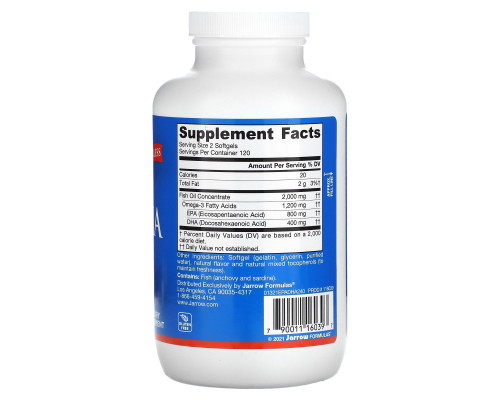 Jarrow Formulas Стимулирующее средство с ЭПК и ДГК 240 капсул Jarrow Formulas Стимулирующее средство с ЭПК и ДГК 240 капсул