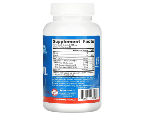 Jarrow Formulas, Масло криля, 120 мягких капсул Jarrow Formulas, Масло криля, 120 мягких капсул