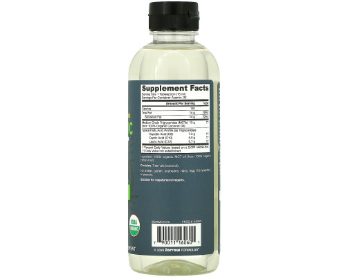 Jarrow Formulas, Organic MCT Oil, Unflavored, 16 fl oz (473 ml) Jarrow Formulas, Organic MCT Oil, Unflavored, 16 fl oz (473 ml)