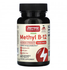 Jarrow Formulas, метил B-12, со вкусом вишни, 5000 мкг, 60 леденцов