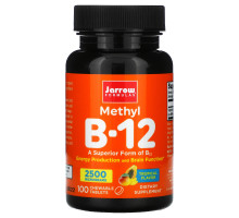 Jarrow Formulas, метил B-12, тропический вкус, 2500 мкг, 100 жевательных таблеток