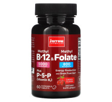 Jarrow Formulas, Метил B12 и Метилфолат, Вкус Вишни, 60 леденцов