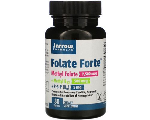Jarrow Formulas, Folate Forte, Methyl Folate + Methyl B12 + P-5-P, 30 Tablets Jarrow Formulas, Folate Forte, Methyl Folate + Methyl B12 + P-5-P, 30 Tablets