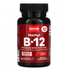 Jarrow Formulas, Methyl B-12, Cherry, 5,000 mcg, 90 Chewable Tablets