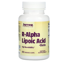 Jarrow Formulas, R-альфа липоевая кислота + биотин, 60 вегетарианских капсул