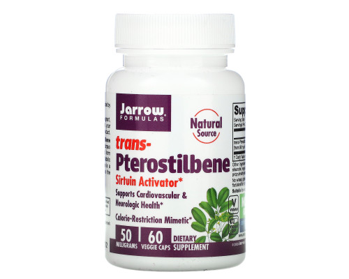 Jarrow Formulas, trans-Pterostilbene, 50 mg , 60 Veggie Caps Jarrow Formulas, trans-Pterostilbene, 50 mg , 60 Veggie Caps