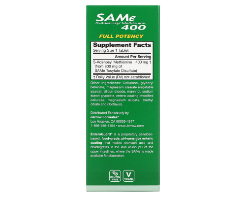 Jarrow Formulas SAM-e 400 60 Tablets Jarrow Formulas SAM-e 400 60 Tablets