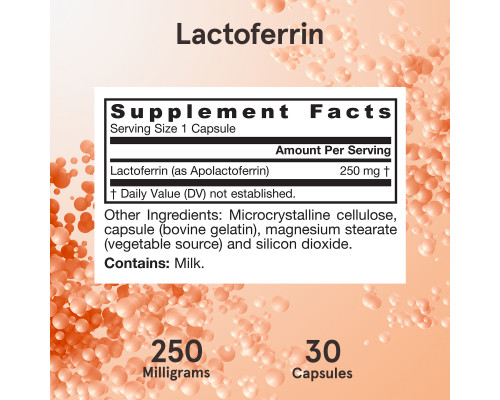Jarrow Formulas, Lactoferrin, Freeze Dried, 250 mg, 30 Capsules Jarrow Formulas, Lactoferrin, Freeze Dried, 250 mg, 30 Capsules