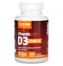 Jarrow Formulas Витамин D3 2500 МЕ 100 гелевых  капсул