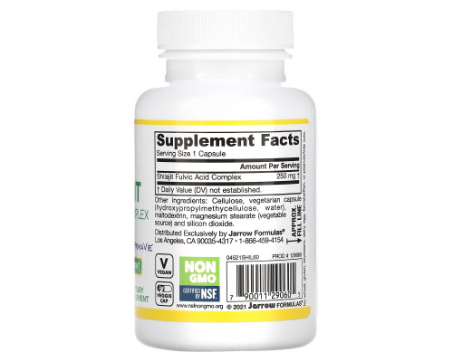 Jarrow Formulas Shilajit Fulvic Acid Complex 60 Capsules Jarrow Formulas Shilajit Fulvic Acid Complex 60 Capsules