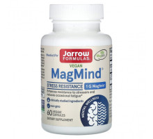 Улучшение памяти и работы мозга Jarrow Formulas, Vegan MagMind, Stress Resistance, 60 растительных капсул