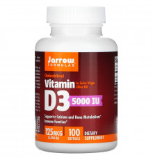 Jarrow Formulas Витамин D3 5000 МЕ 100 гелевых капсул