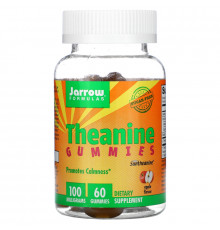 Jarrow Formulas, Теанин Мармеладки, Со Вкусом Яблока, Без Сахара, 100 мг, 60 Мармеладок