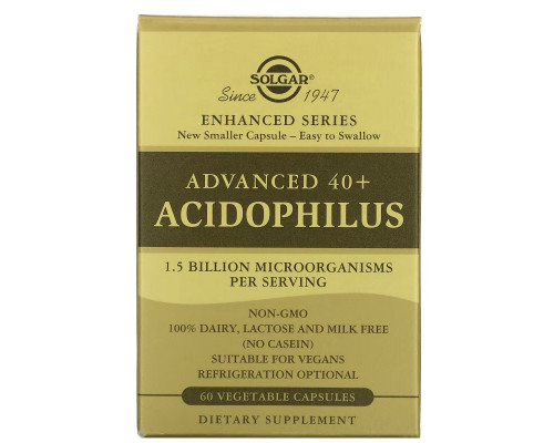 Solgar, Advanced 40+ Acidophilus, 60 Vegetable Capsules Solgar, Advanced 40+ Acidophilus, 60 Vegetable Capsules